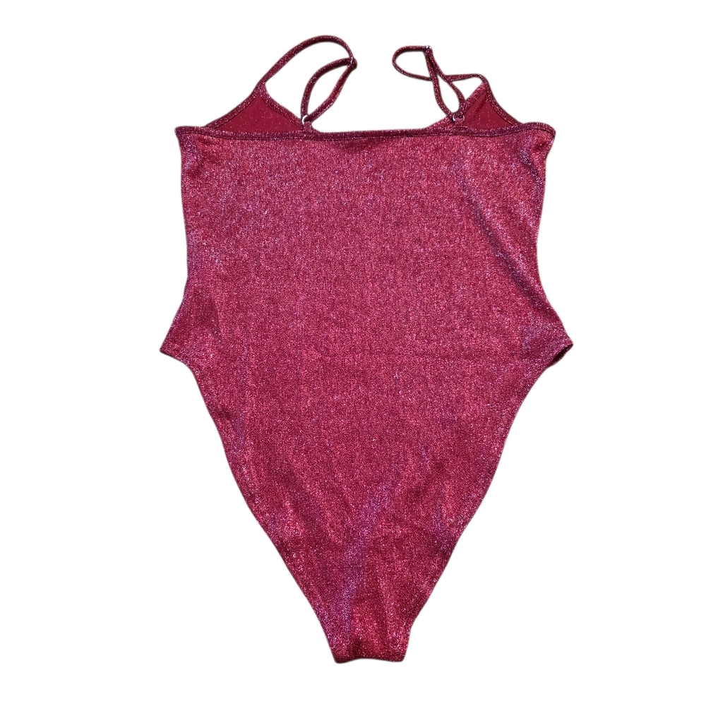 Forever 21 Shimmering Red Bodysuit Size L - Picture 3 of 9